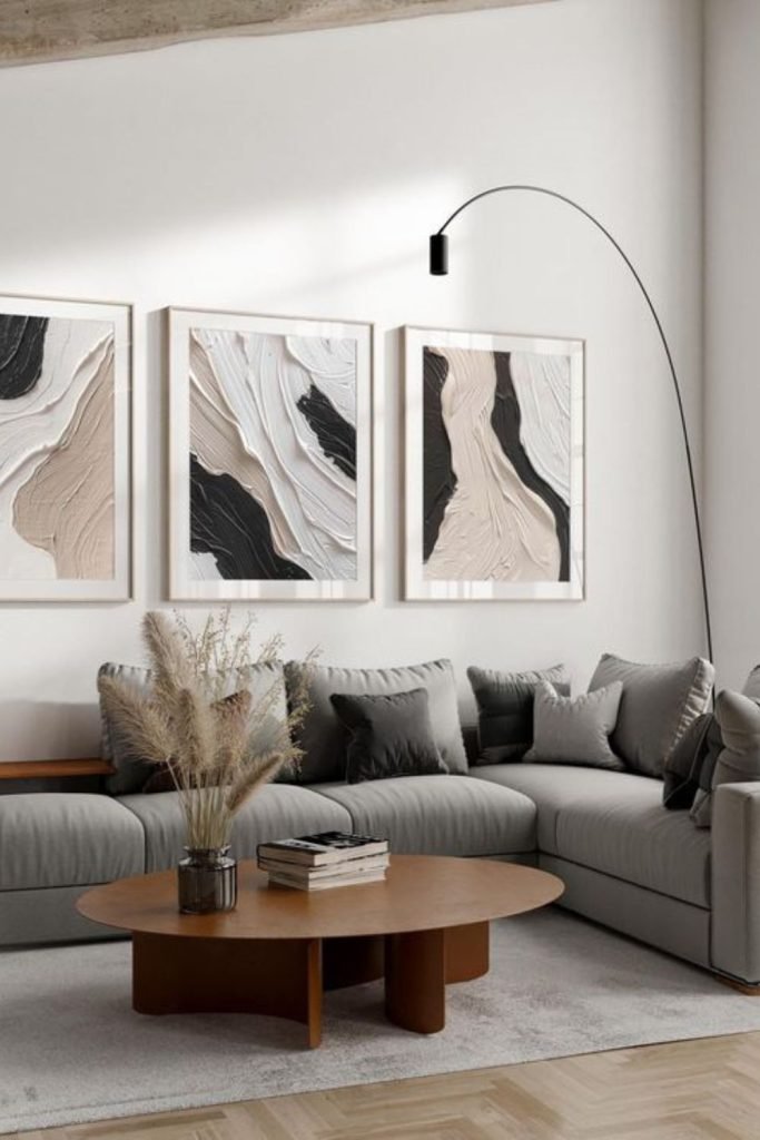 Charcoal Beige Textures