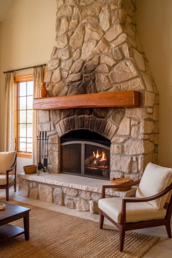 Classical Stone Fireplace
