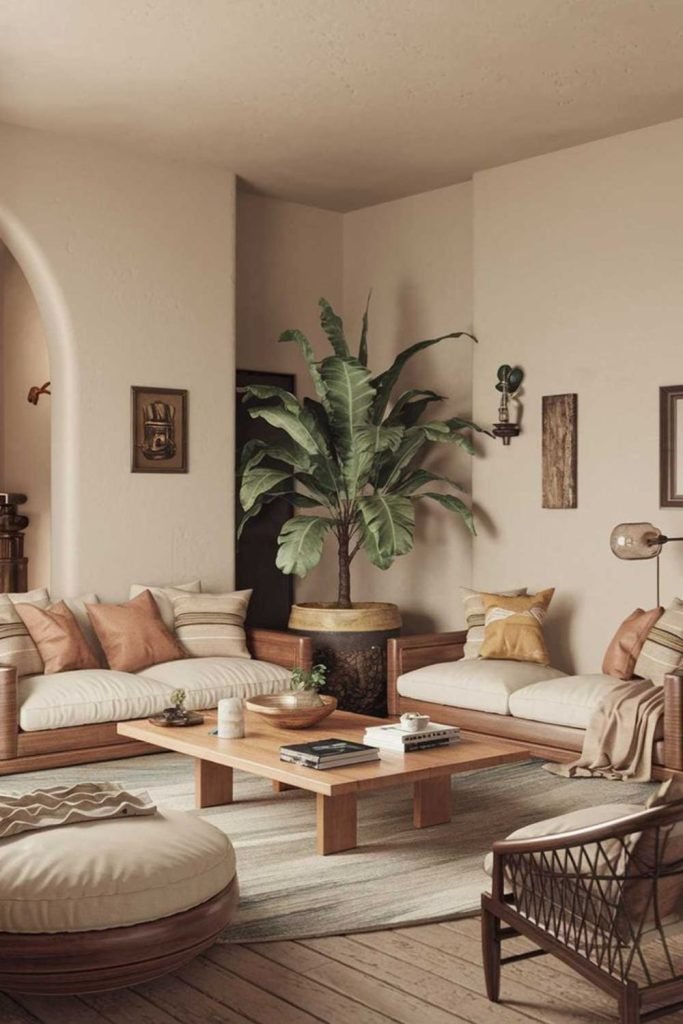 Clay-Toned Living Room