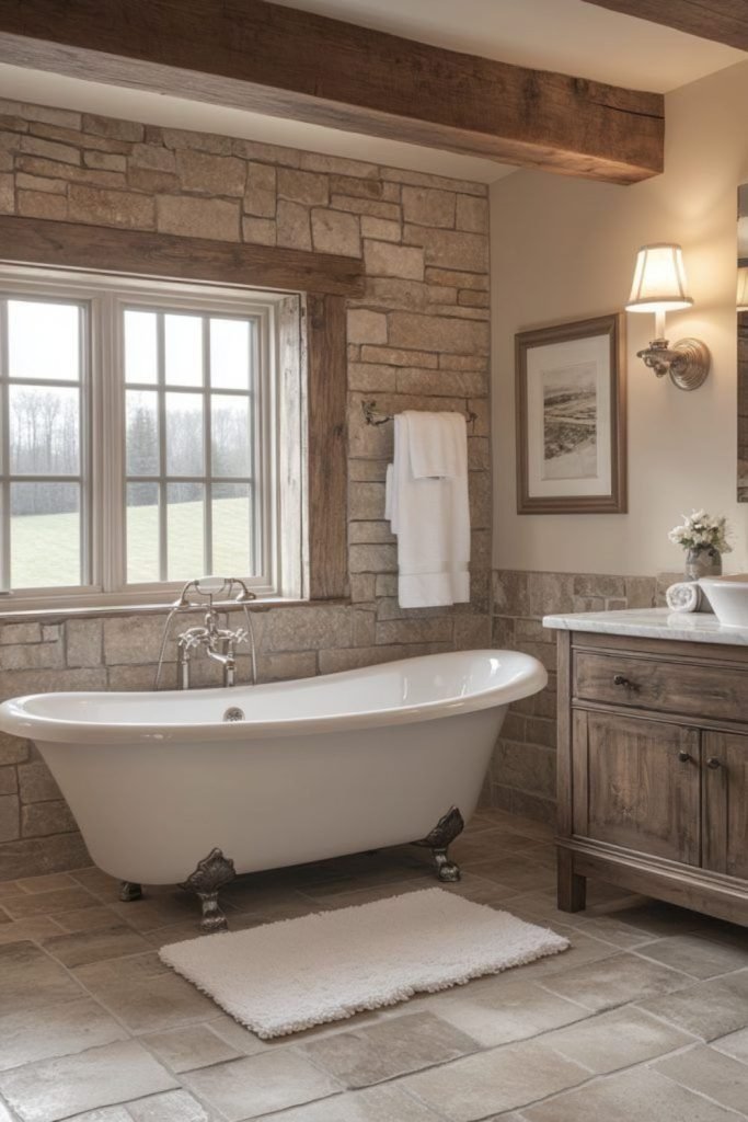 Cobblestone Tub Bathroom