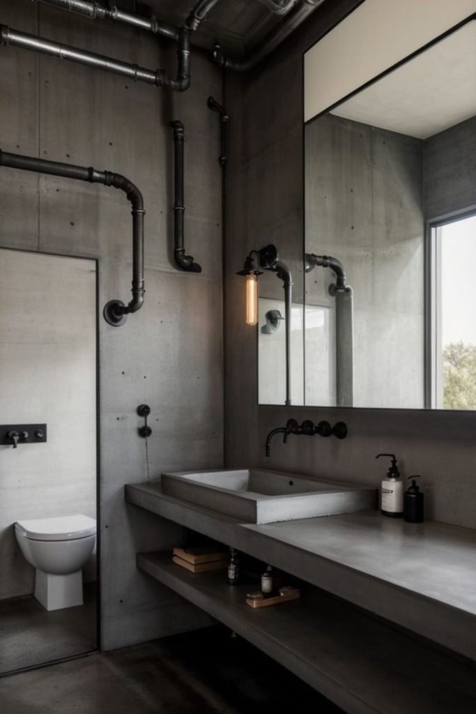 Concrete Industrial Bathroom