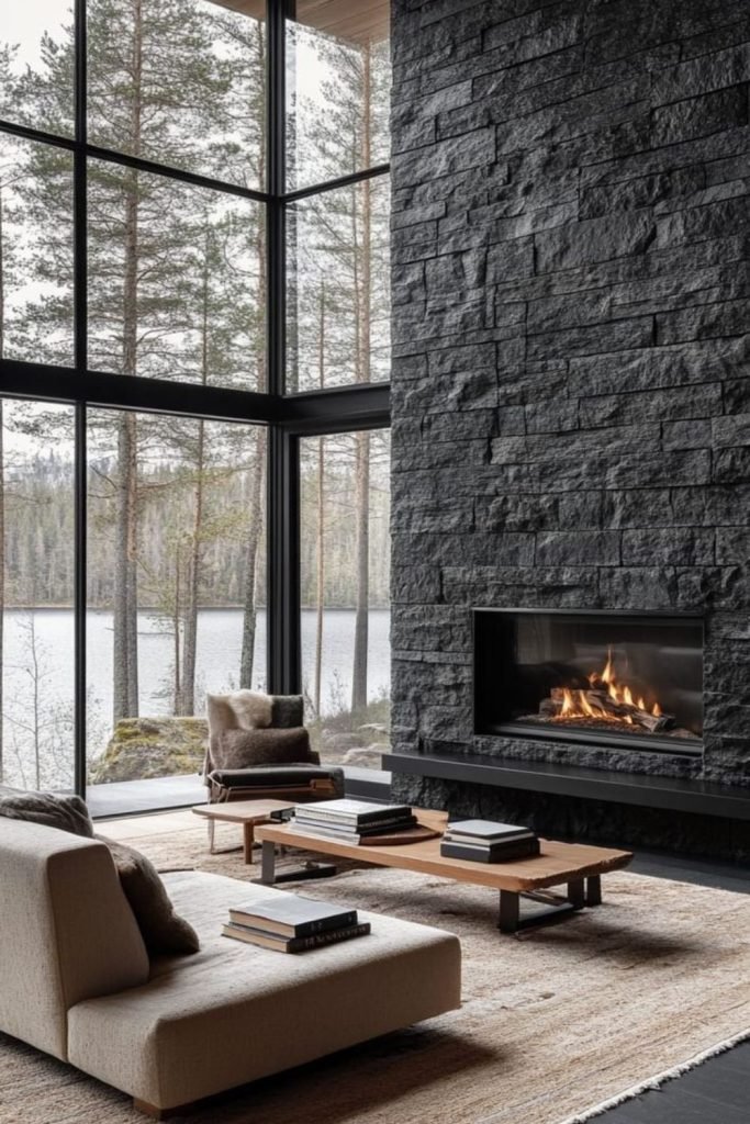 Dark Slate Fireplace