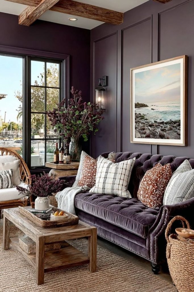 Dark Velvet Living Room