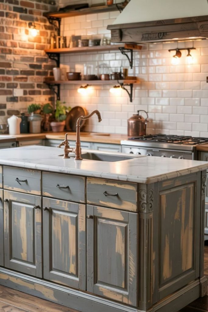 Exposed Brick Kitchen