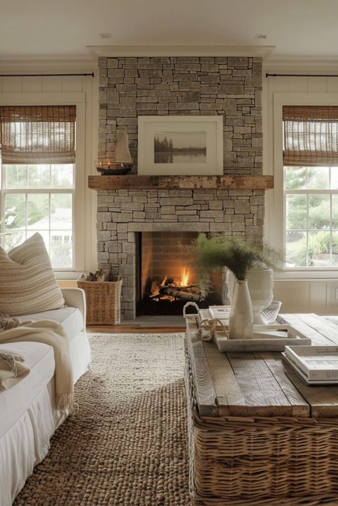 Fieldstone Fireplace Room