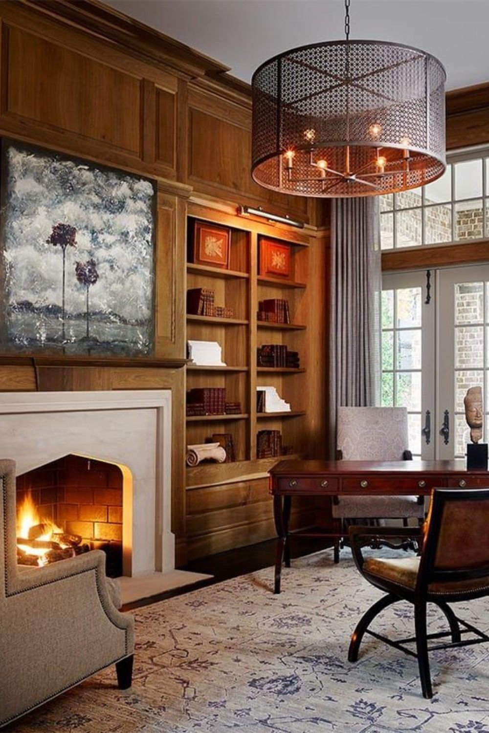 Fireplace Office Desk