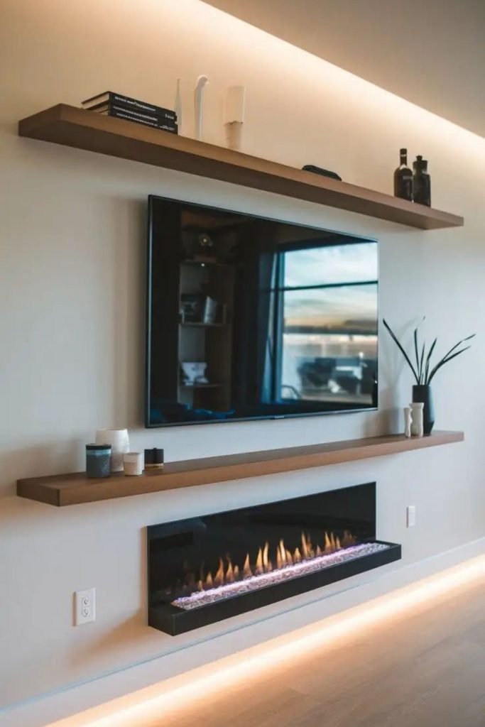 Floating Granite Fireplace