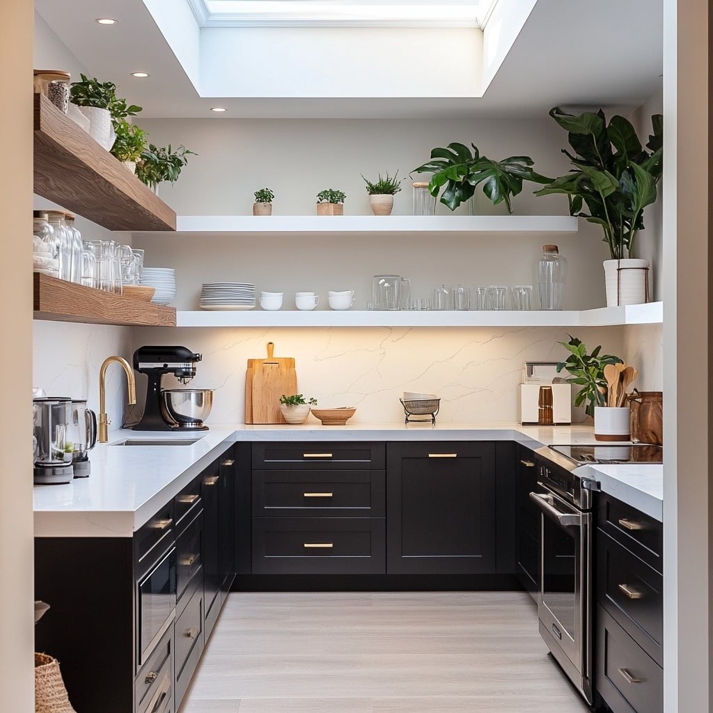 Floating White Shelves