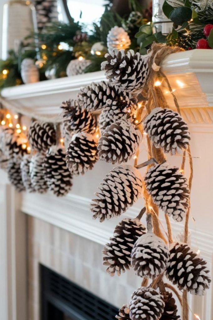 Frosted Pinecone Garland