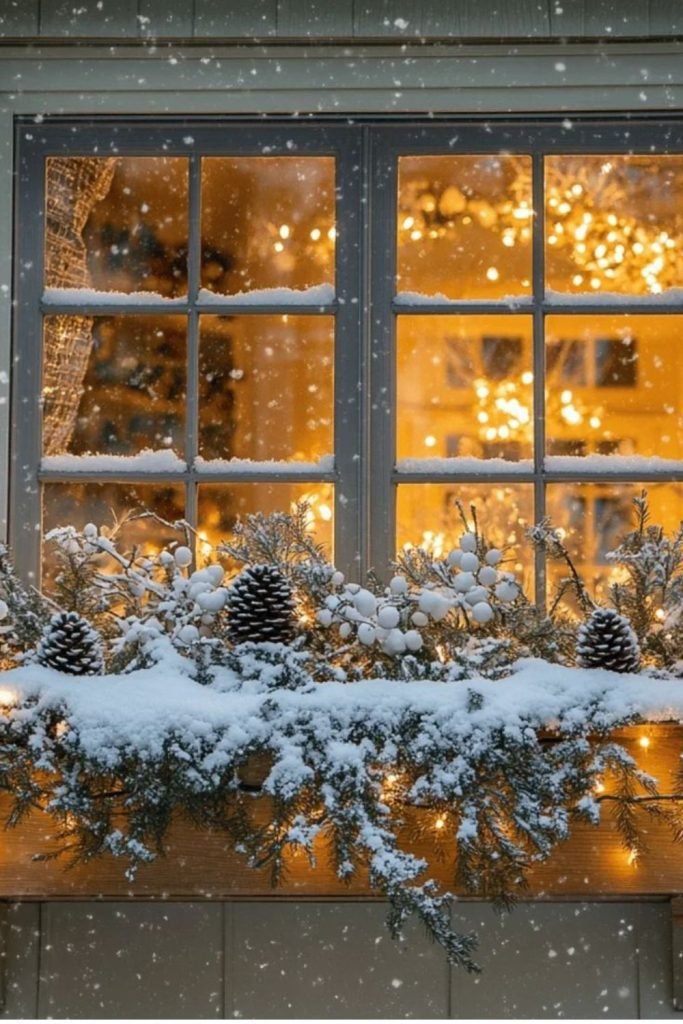 Frosted Windowsill Display