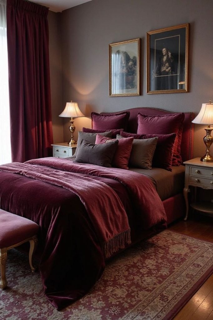 Garnet Velvet Bedroom