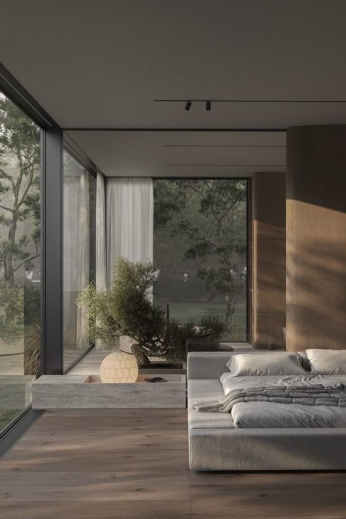 Glass Wall Bedroom