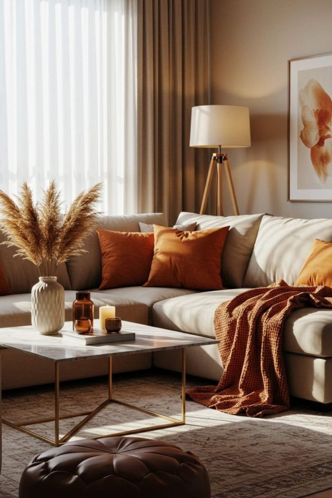Golden Fabric Living Room