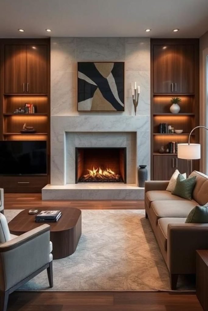 Golden Fireplace Trim