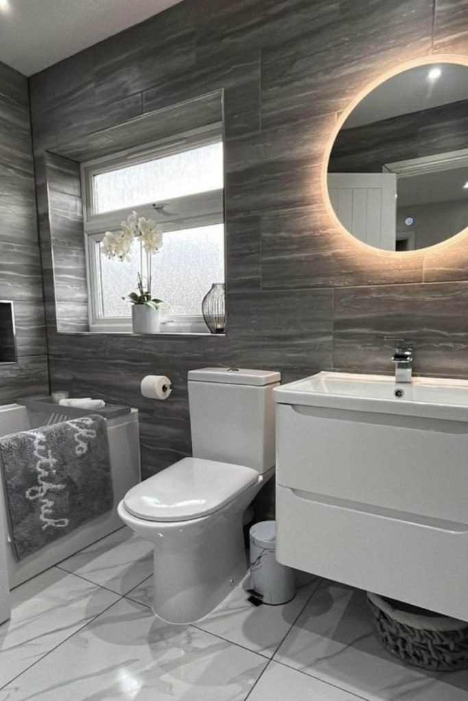 Gray Monochrome Bathroom