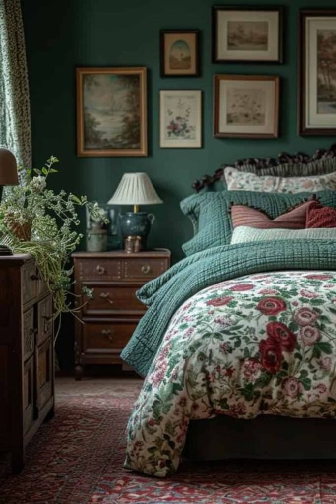 Green Botanical Bedroom