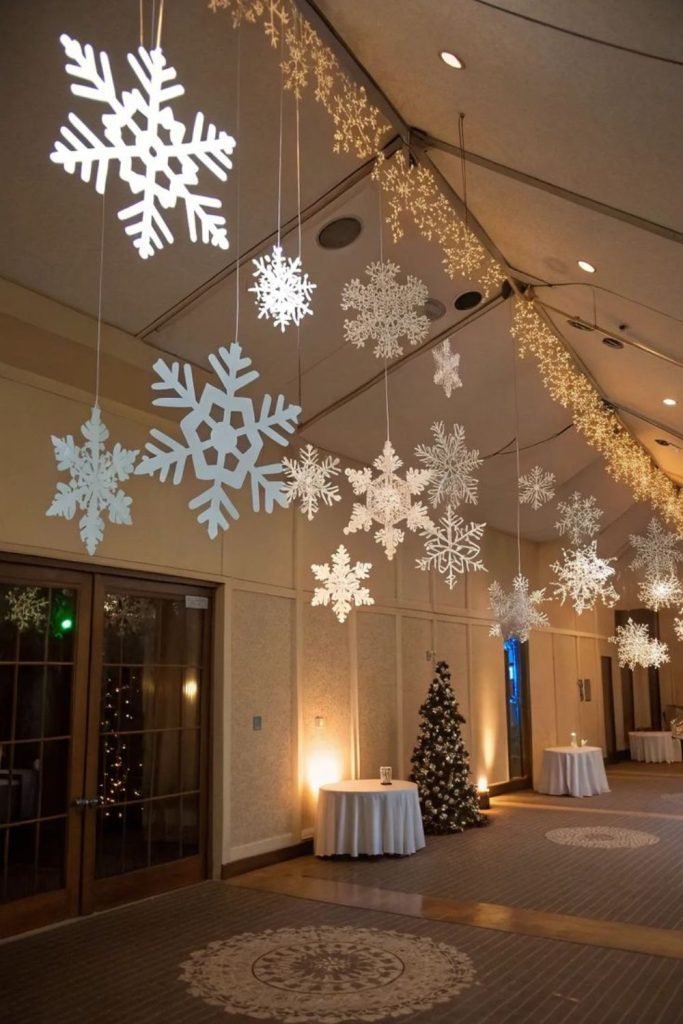 Hanging Paper Snowflakes