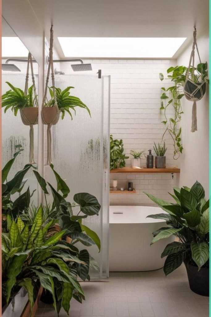 Hanging Plant Bathroom