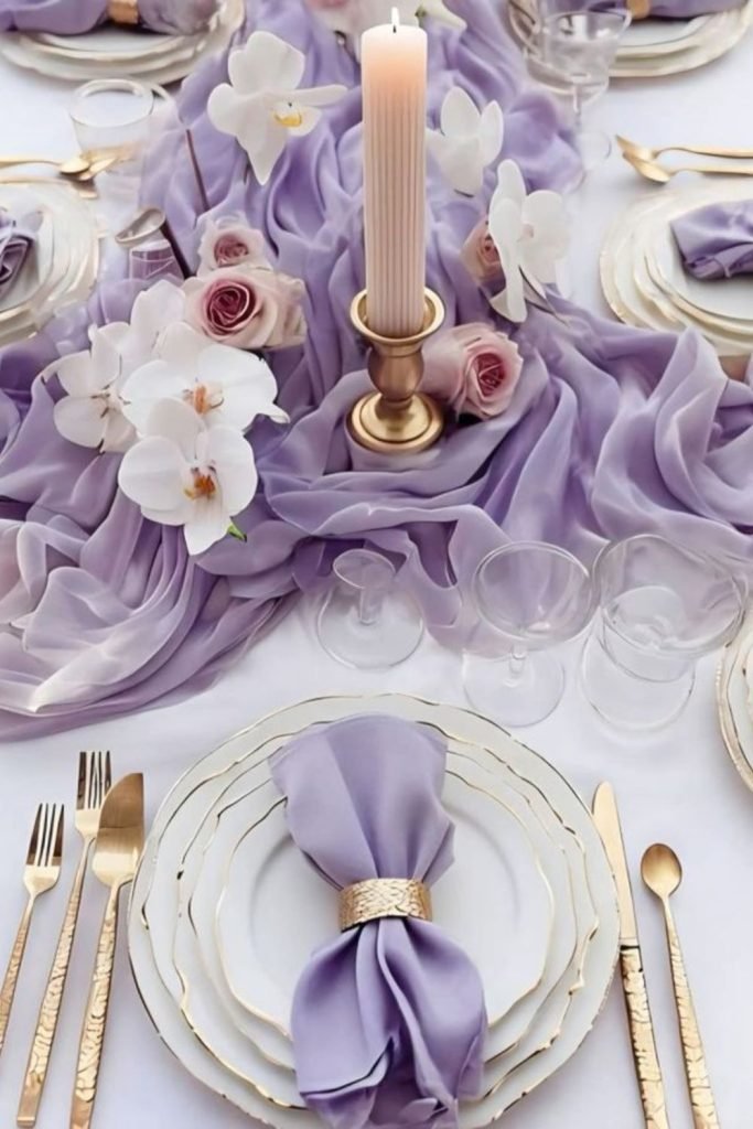 Lavender Winter Tablescape