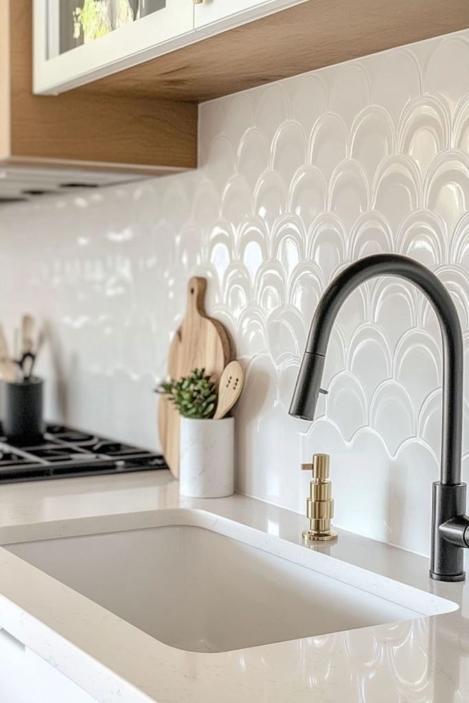 Matte White Backsplash