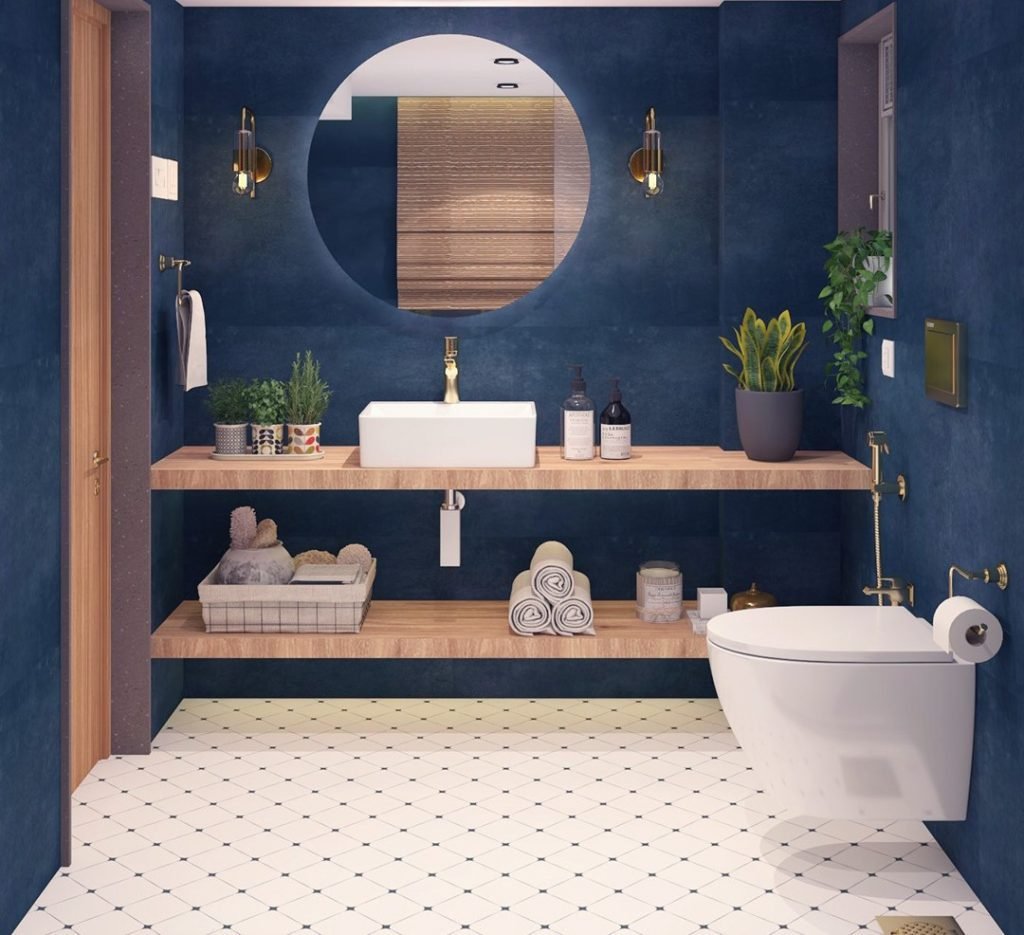Navy Powder Room