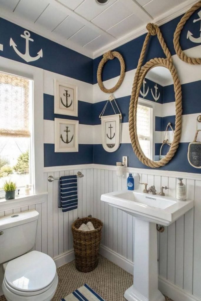 Navy Rope Bathroom