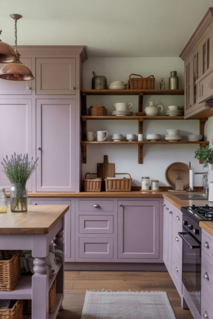 Oak Lavender Kitchen