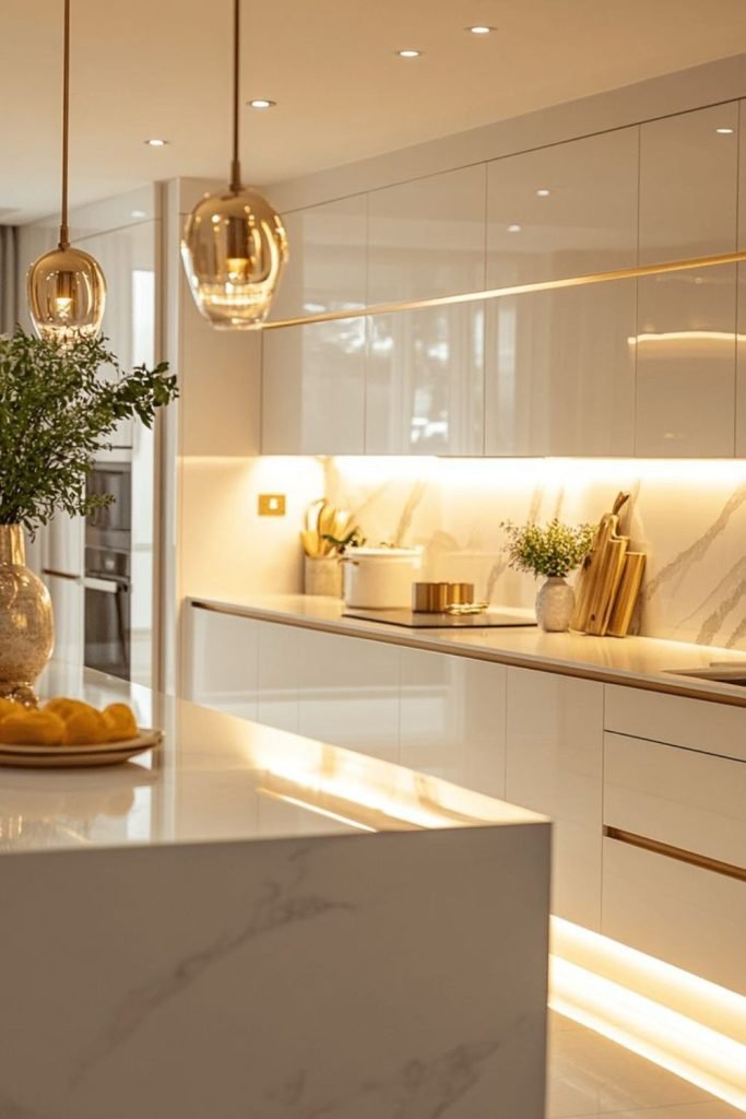 Pale Gold Cabinets