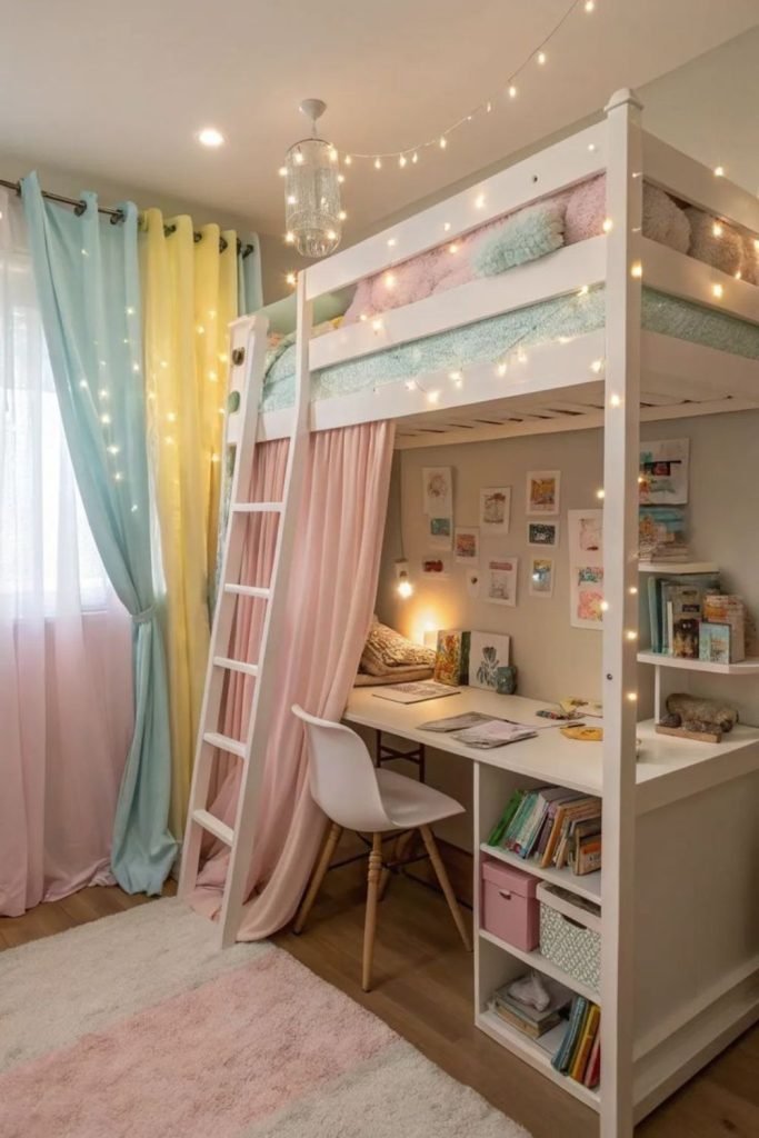 Pastel Loft Bed