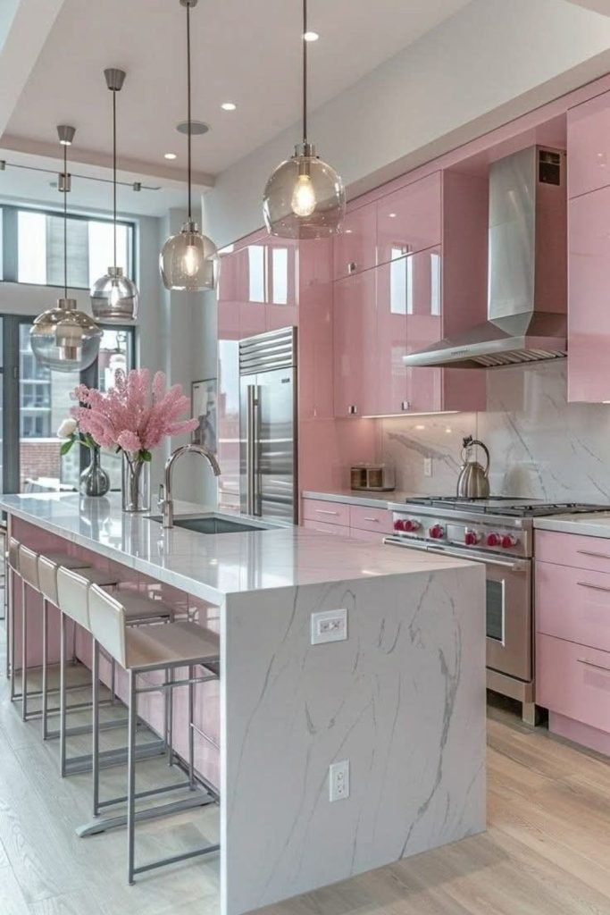 Pink Glass Cabinets