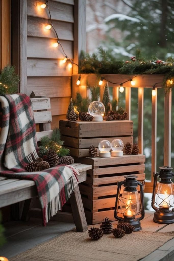 Plaid Winter Porch