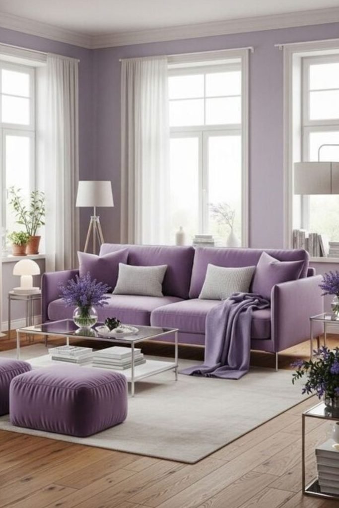 Purple Cream Living Room