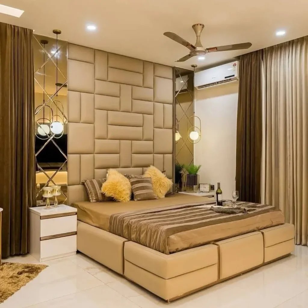 Quilted Headboard Bed