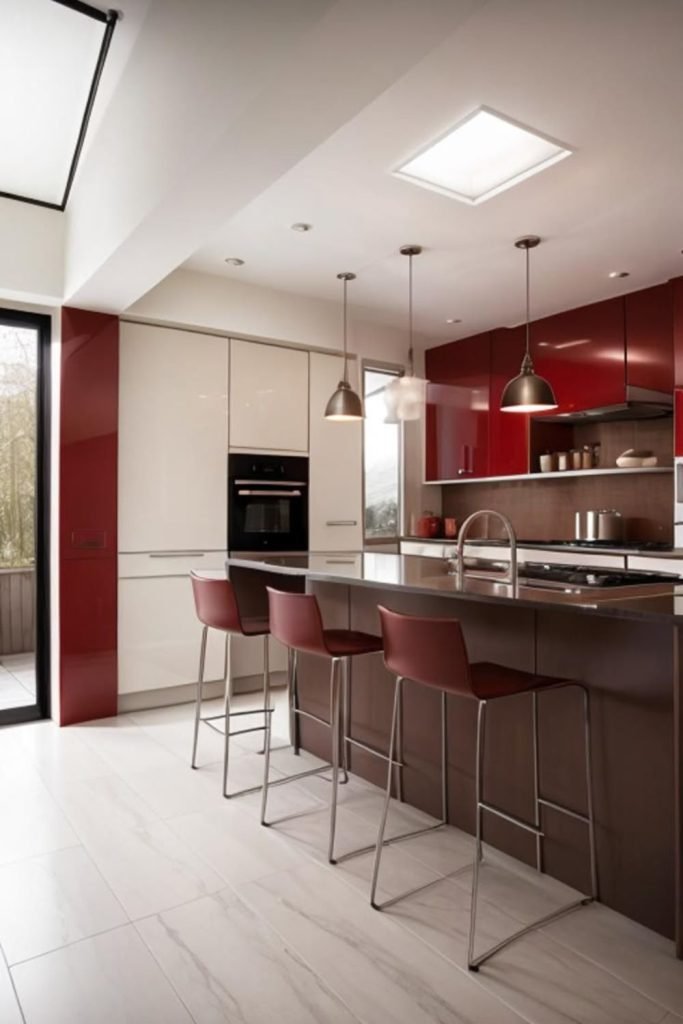 Red Cabinet Kitchen
