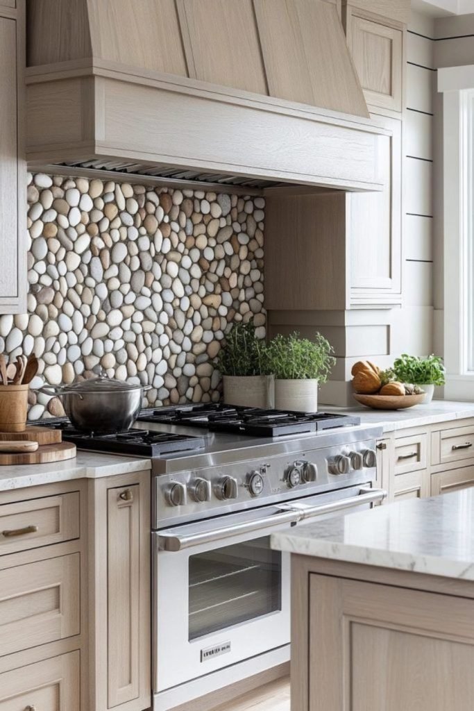 River Stone Backsplash