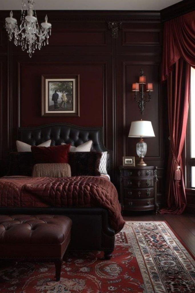 Romantic Burgundy Bedroom