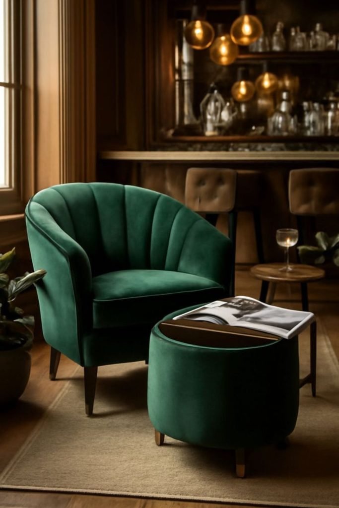 Rounded Velvet Chair