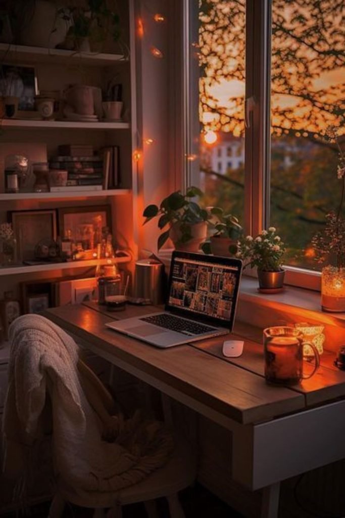 Rustic Lantern Workspace