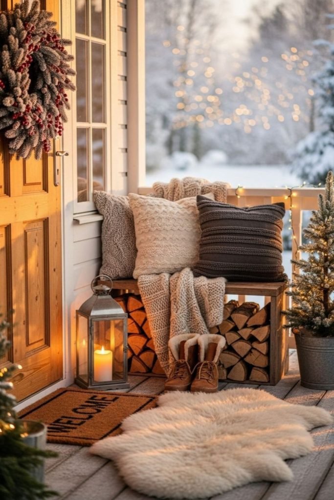Rustic Winter Porch