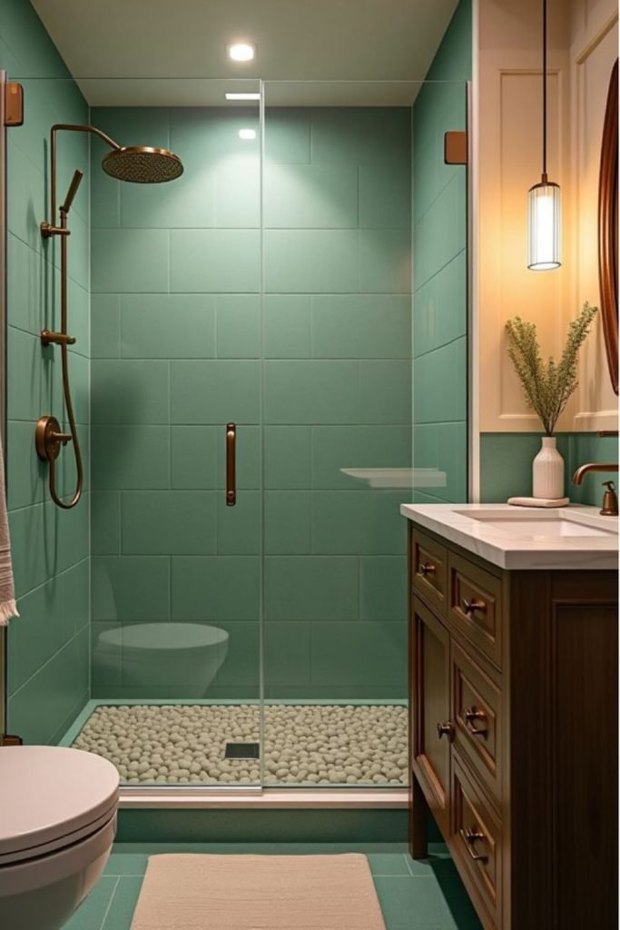 Seafoam Tile Bathroom