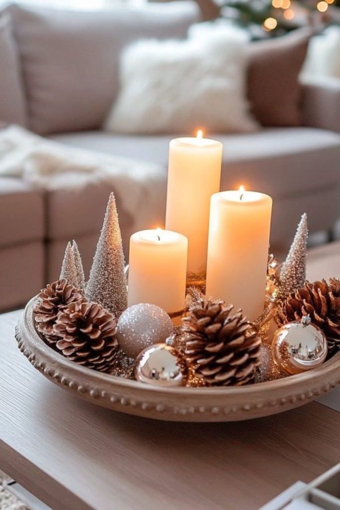 Sparkly Pinecone Centerpieces