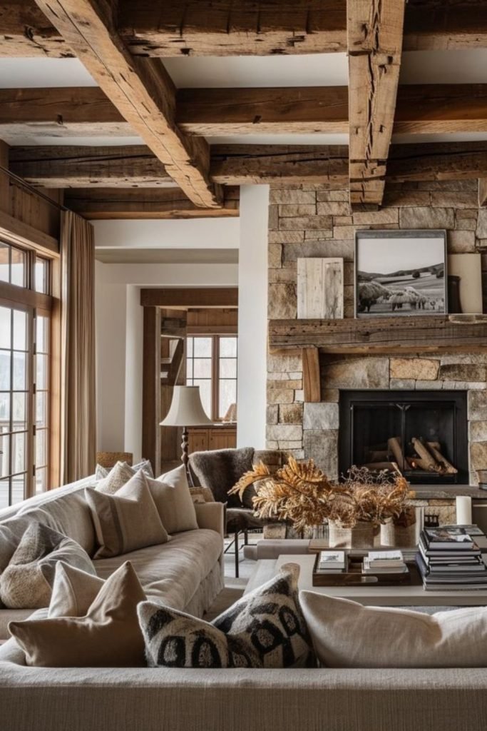 Stone Fireplace Corner