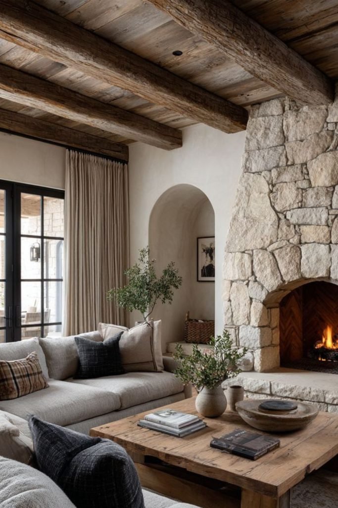 Stone Fireplace Farmhouse