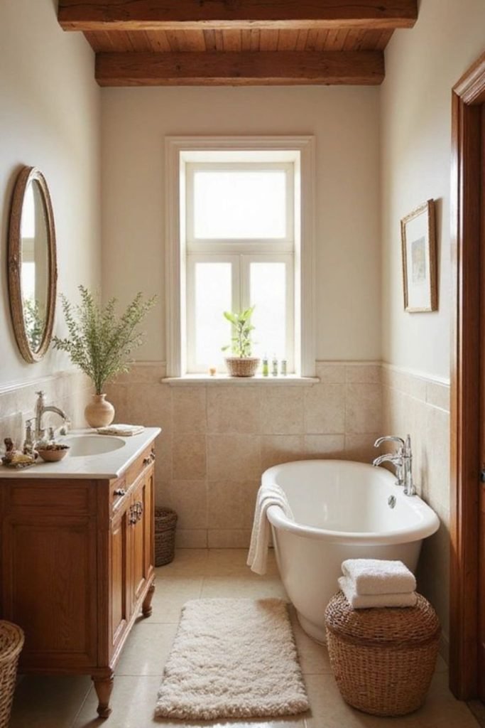 Sunlit Terracotta Bathroom