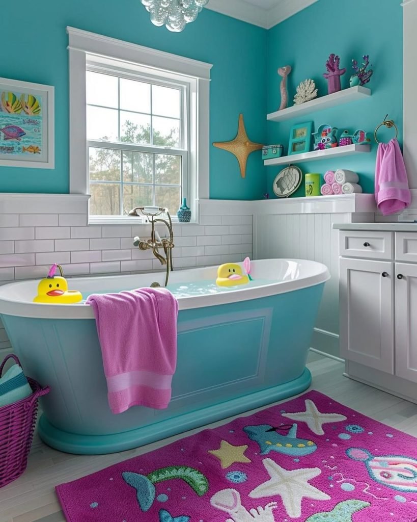 Turquoise Kids Bathroom