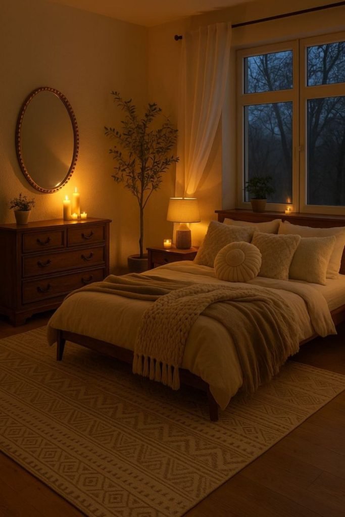 Walnut Brass Bedroom