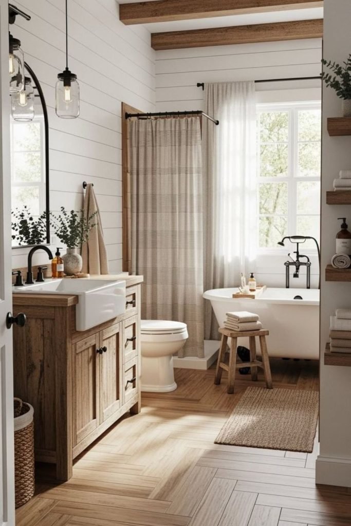 Warm Oak Bathroom