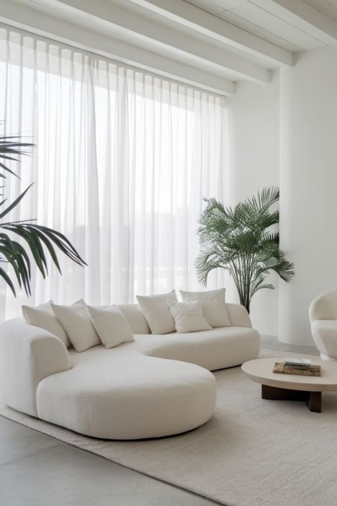 White Blue Living Room