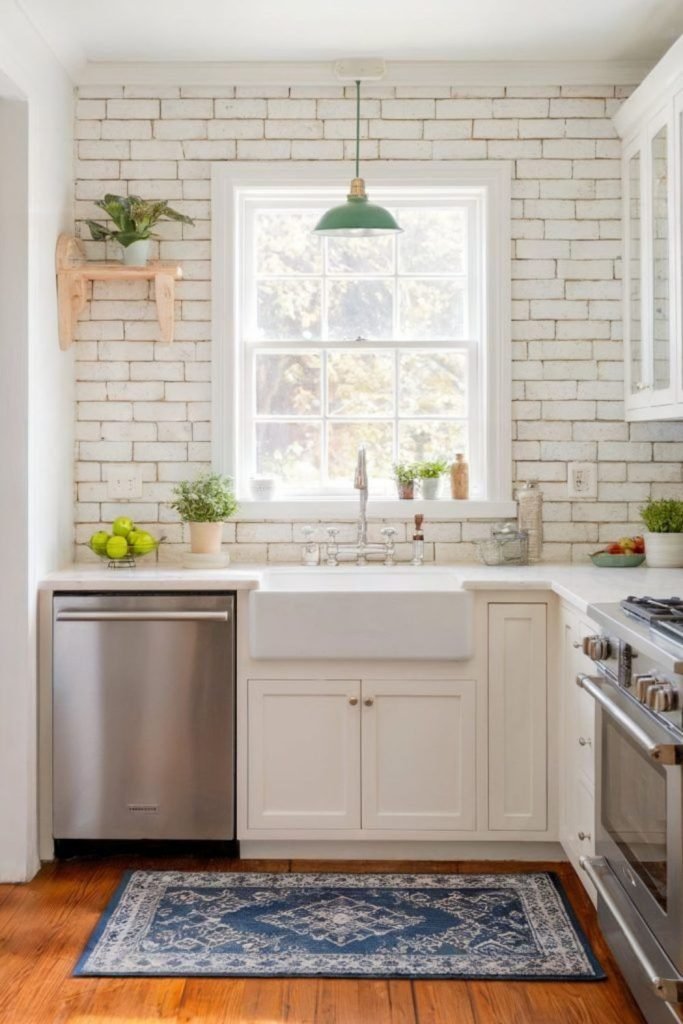 White Brick Backsplash