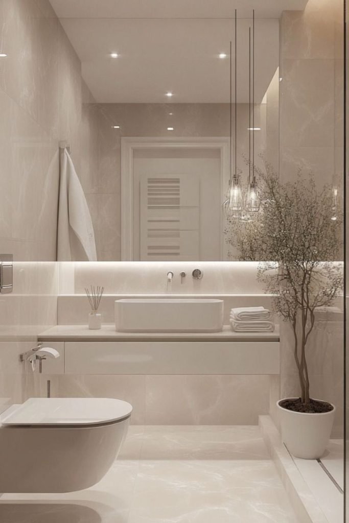 White Minimalist Bathroom